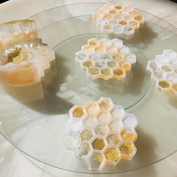 Honeycomb bee Coasters ✨️ 🐝 🍯 - Picture 5 of 5